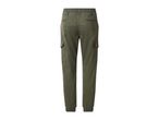 Men's olive green cargo jogger trousers, back view