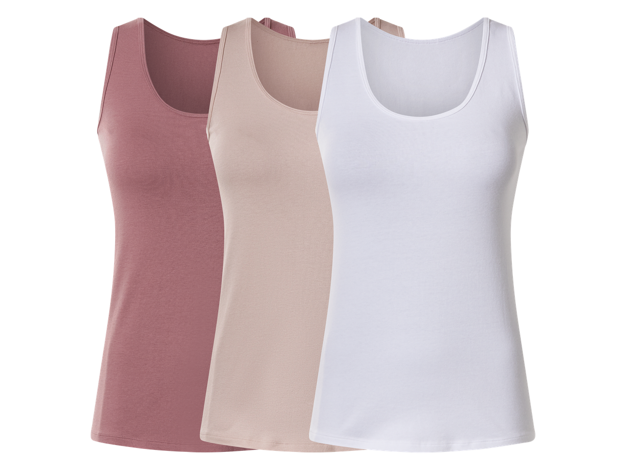 Три дамски потничета в бяло, бежово и розово