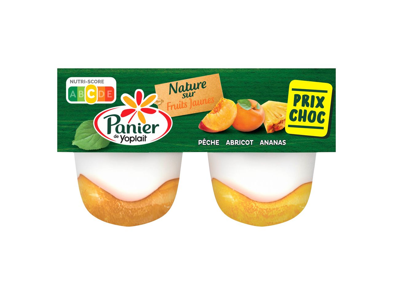 Yoplait panier nature sur fruits jaunes