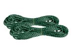 Two bundles of green and white twisted rope, secured with yellow ties.