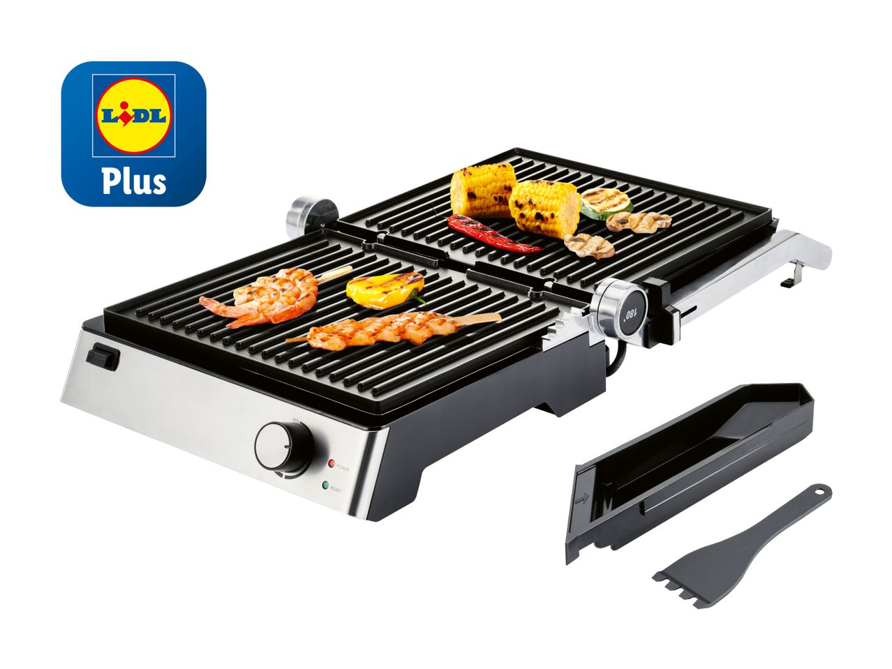 Grill de contact Lidl Silvercrest avec spatule.