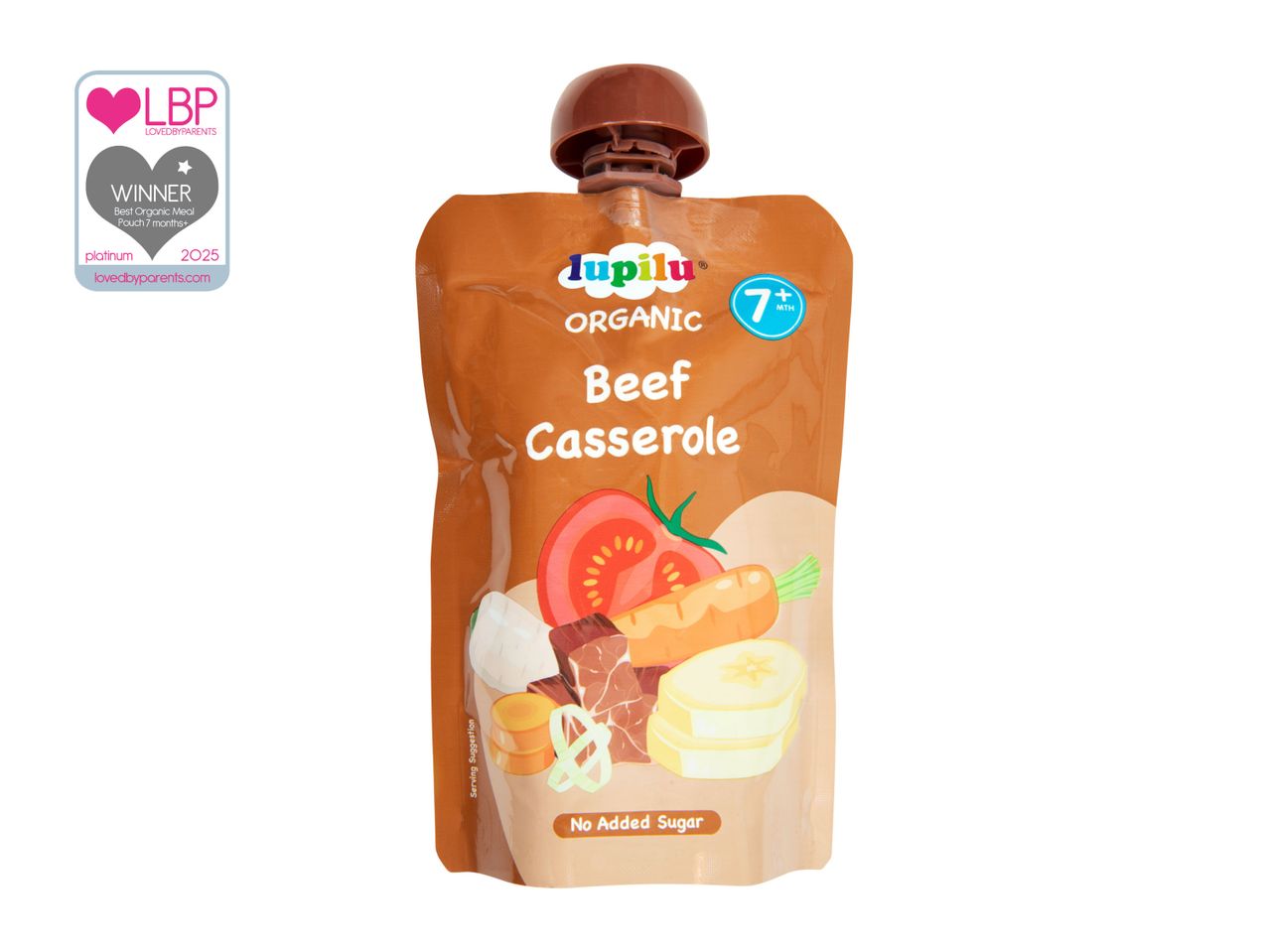 Hipp Organic Beef Casserole baby food pouch.