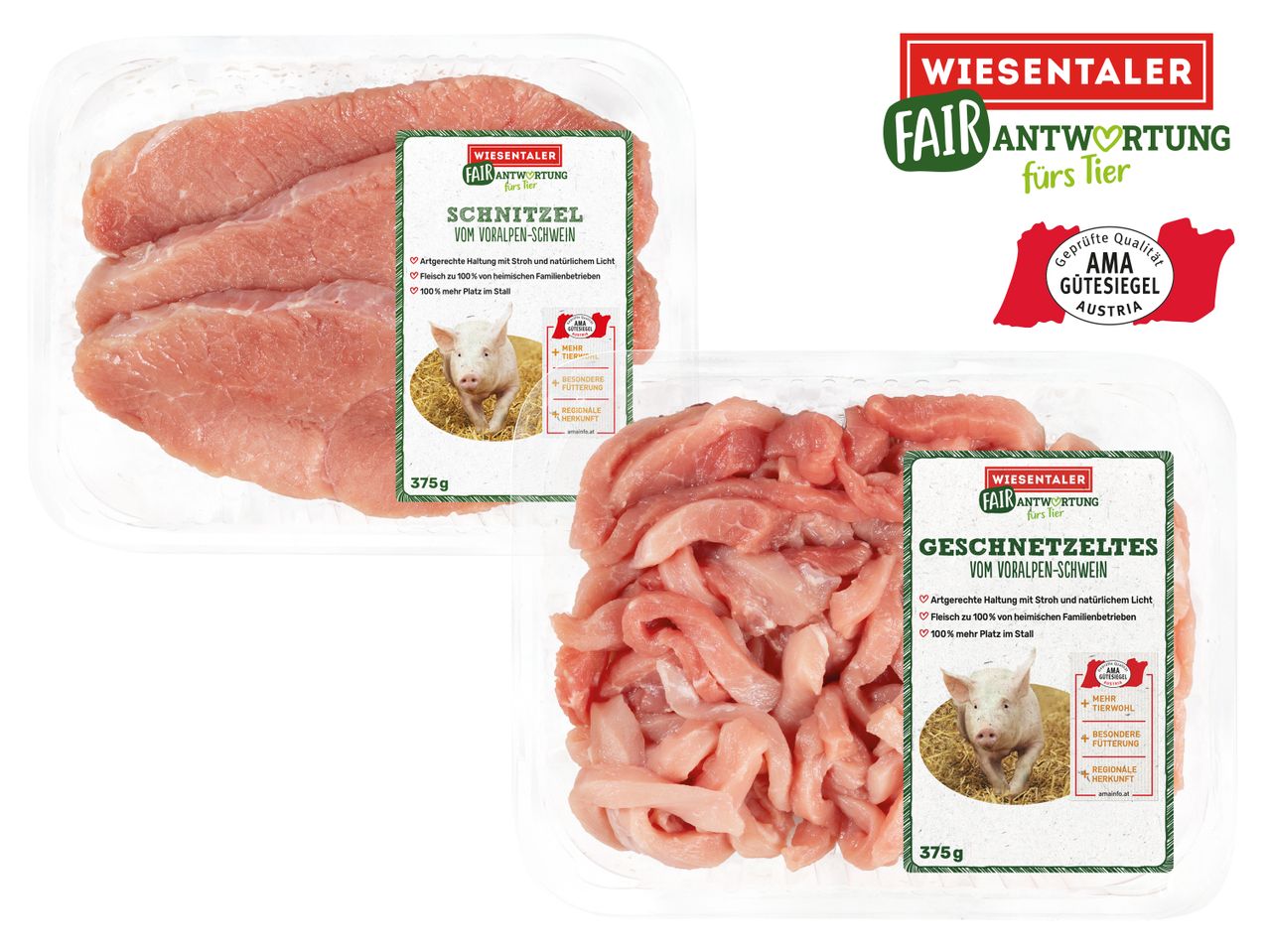 Gehe zu Vollbildansicht: AMA Tierwohl Schweine Schnitzel/Schweine Geschnetzeltes - Bild 1