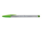 A green BIC Cristal ballpoint pen.