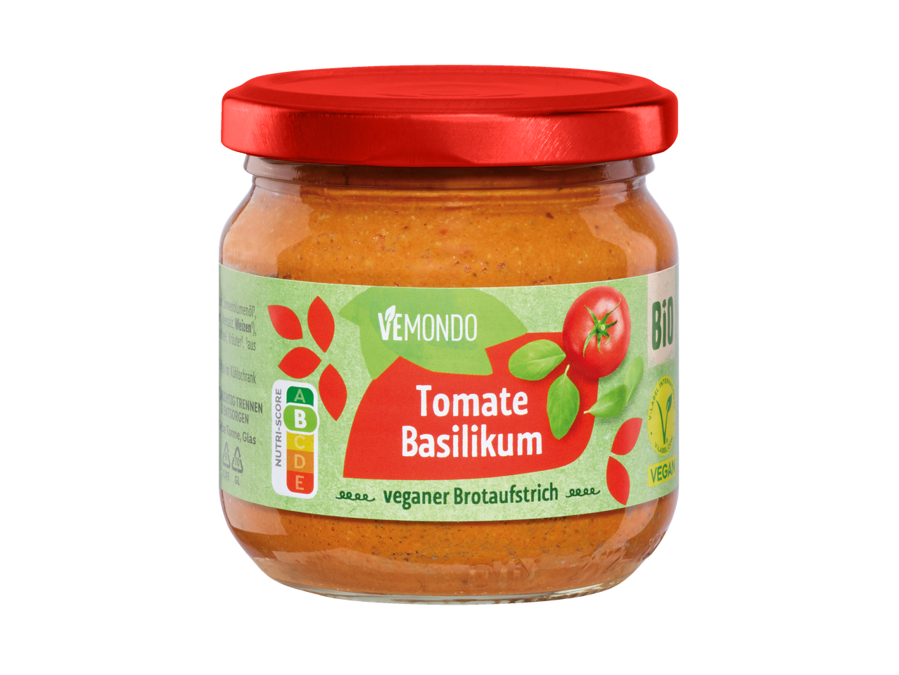 Vemondo Bio Tomaten-Basilikum veganer Brotaufstrich.