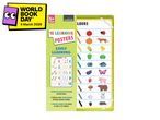 Early learning posters with numbers, colors, and World Book Day branding.
