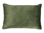 Green velvet rectangular cushion