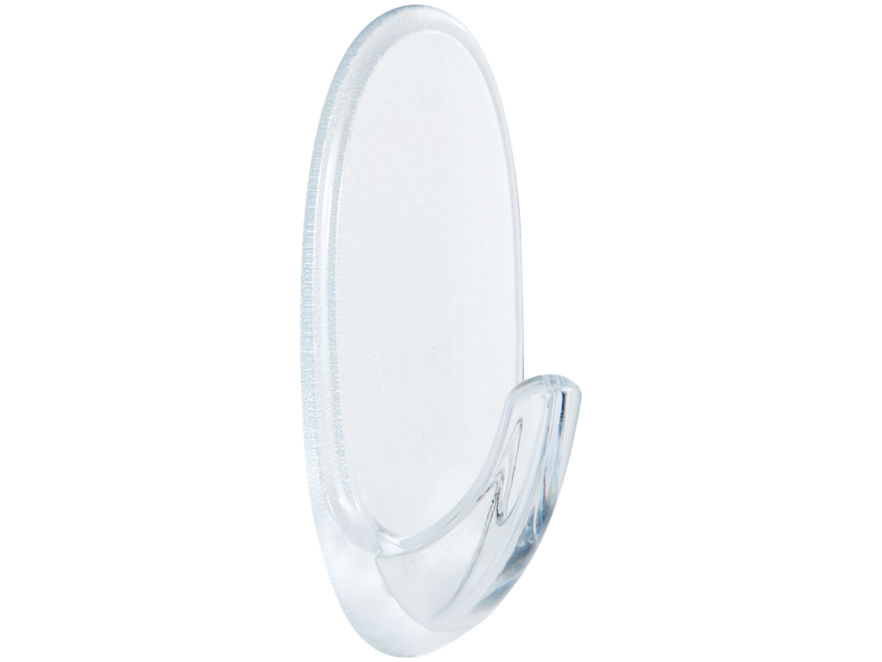 Clear adhesive hook for hanging items