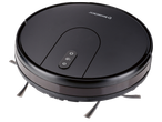 Робот прахосмукачка Silvercrest в черен цвят с контролен панел отгоре.