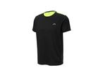 Black Crivit men's short-sleeved sports t-shirt with neon yellow trim.