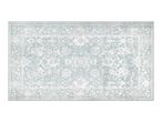 Light blue and white patterned rectangular rug