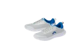 Grey Drivetrain sneakers with blue accents.