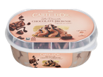 Csokoládés brownie ihlette fagylalt, 2x100 ml/55 g adagokkal, 456 kJ/109 kcal energiatartalommal.