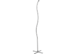 En vit, vågig golvlampa med en X-formad bas.