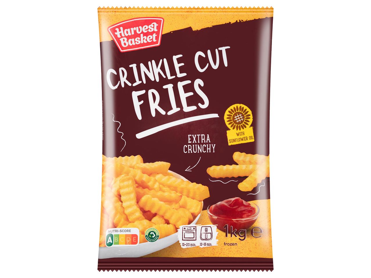 Harvest Basket hullámos burgonya: extra ropogós, 1 kg fagyasztott.