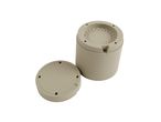 Cylindrical containers with lids.