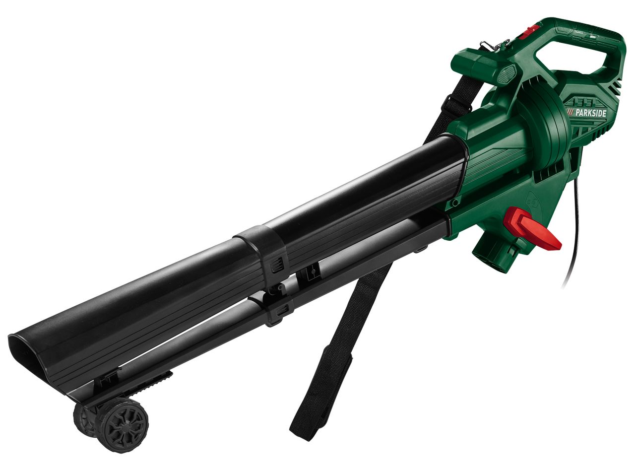 Зелен електрически листосъбирач Parkside®.