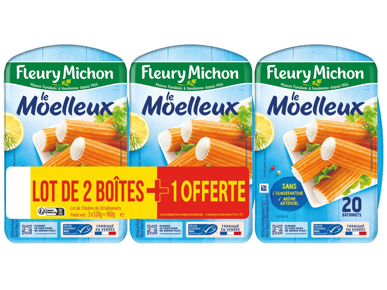 Aller en mode plein écran : Fleury Michon Surimi le mœlleux - Image 1