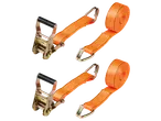 ULTIMATE SPEED® Ratchet Strap Set with two orange ratchet straps and hooks