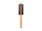 A round hairbrush with a bamboo handle and black bristles, featuring the text 'Cien BEAUTY'.