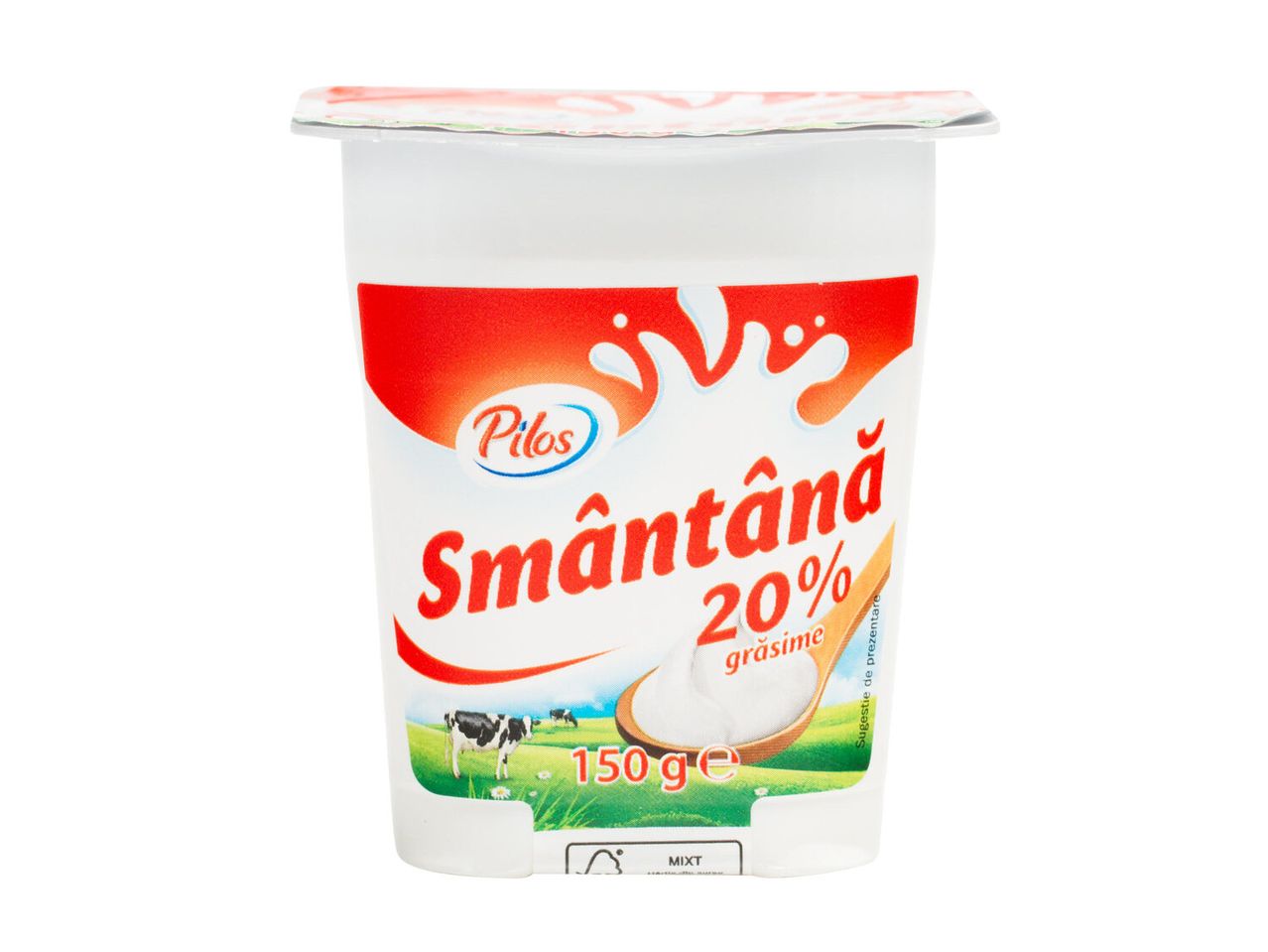 Smântână Pilos 20% grăsime, 150g.