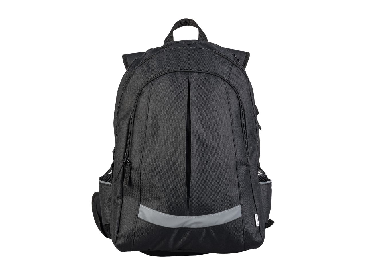 A black Crelando backpack with gray accents and mesh side pockets.