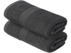 Conjunto de 2 toalhas de felpo LIVARNO cinzento escuro.