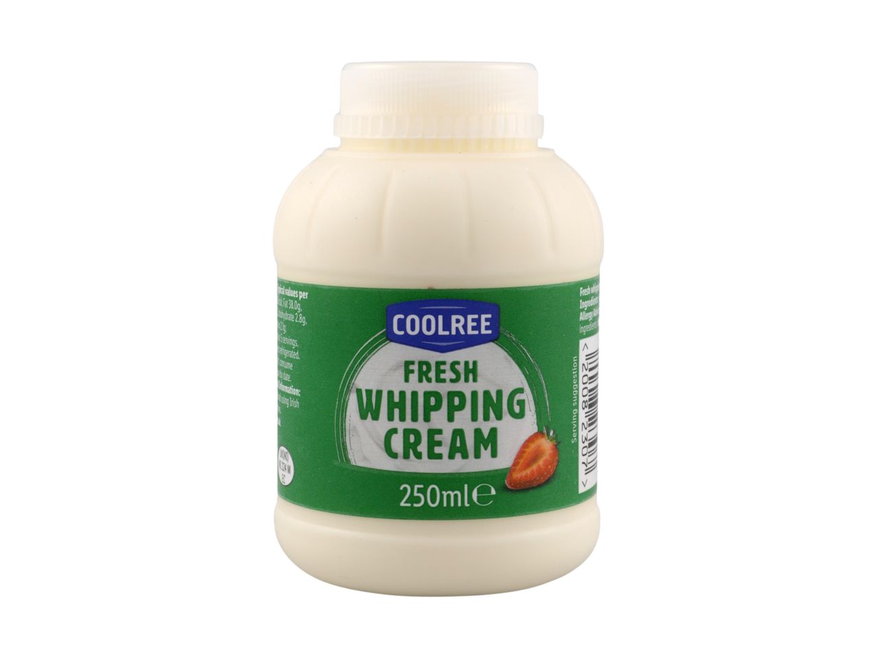 A 250ml bottle of Coolree Fresh Whipping Cream.