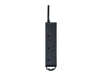 Black extension lead with three sockets and safety shutters