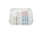 A clear plastic case contains Parks heat shrink butt connectors in various colors.