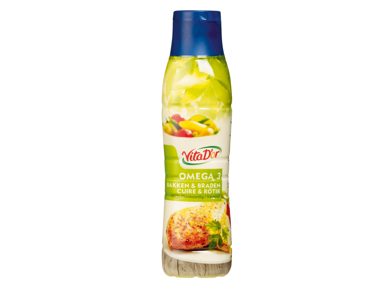 Bouteille de Vita D'or Omega 3 pour la cuisson et la rôtisserie, 100% végétale.