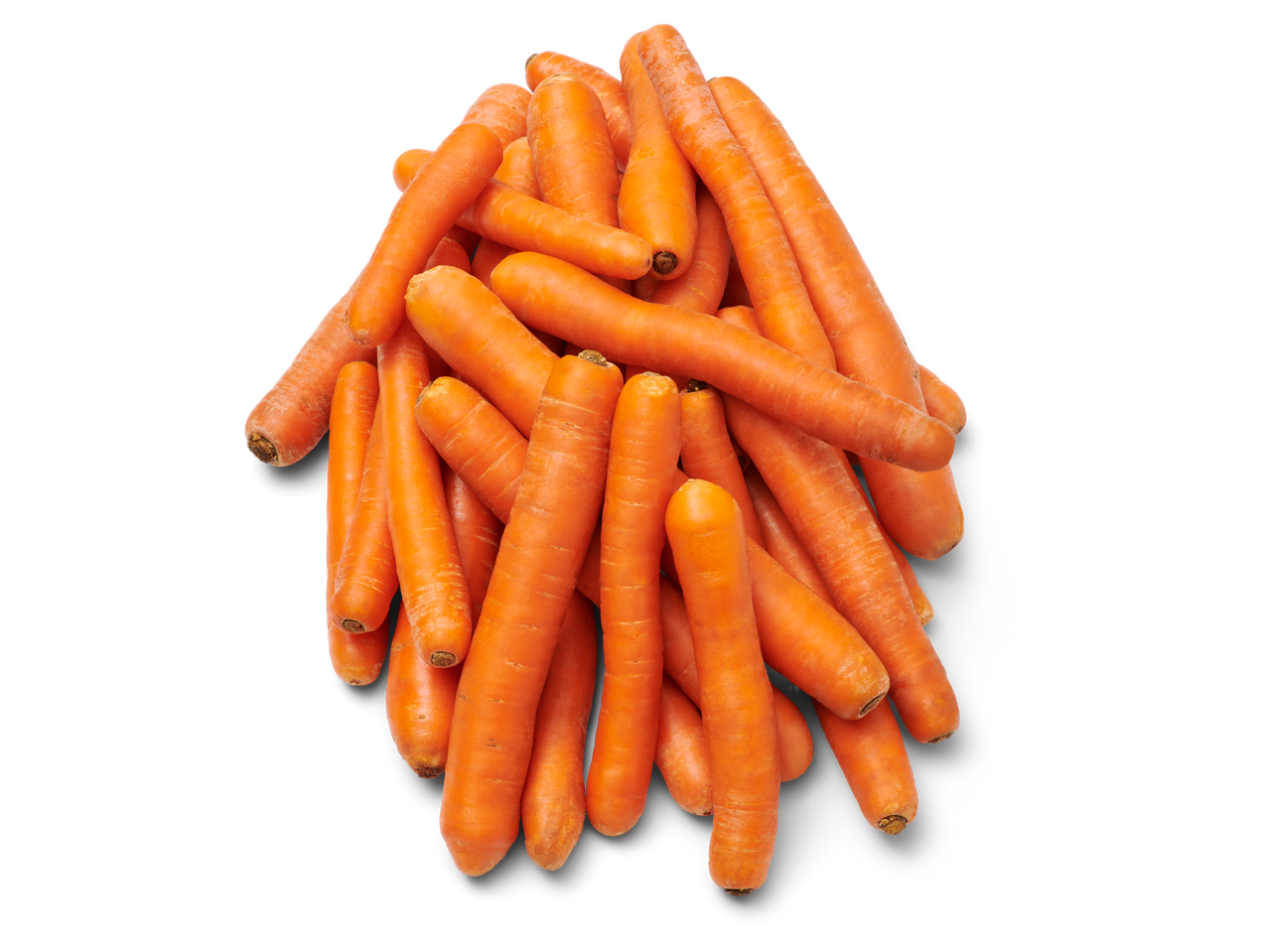 Een hoop verse, oranje wortels.