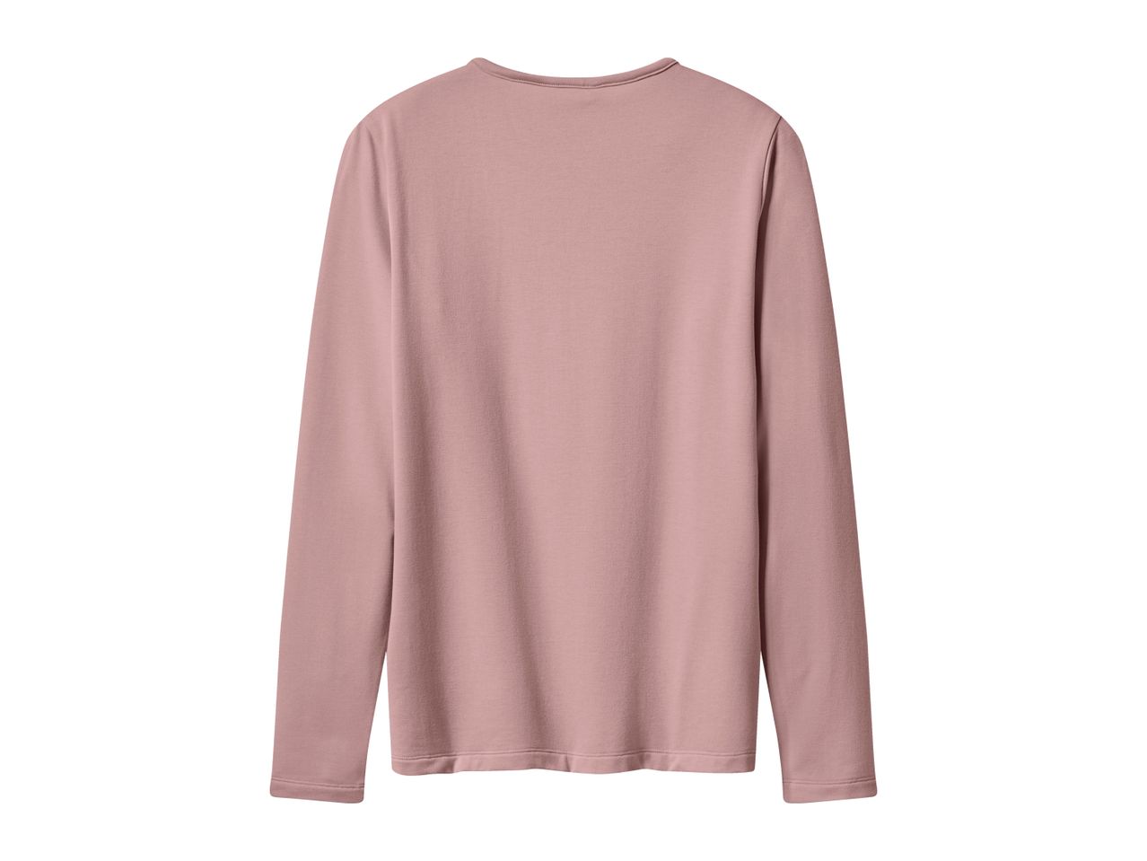 Back view of a plain pink long-sleeved t-shirt