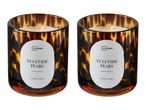 Two Livarno Yuletide Pears scented candles in tortoise shell glass jars