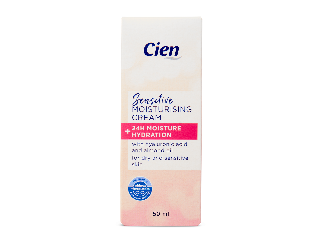 Cien Sensitive Moisturizing Cream: 24 uur hydratatie, met hyaluronzuur en amandel olie.