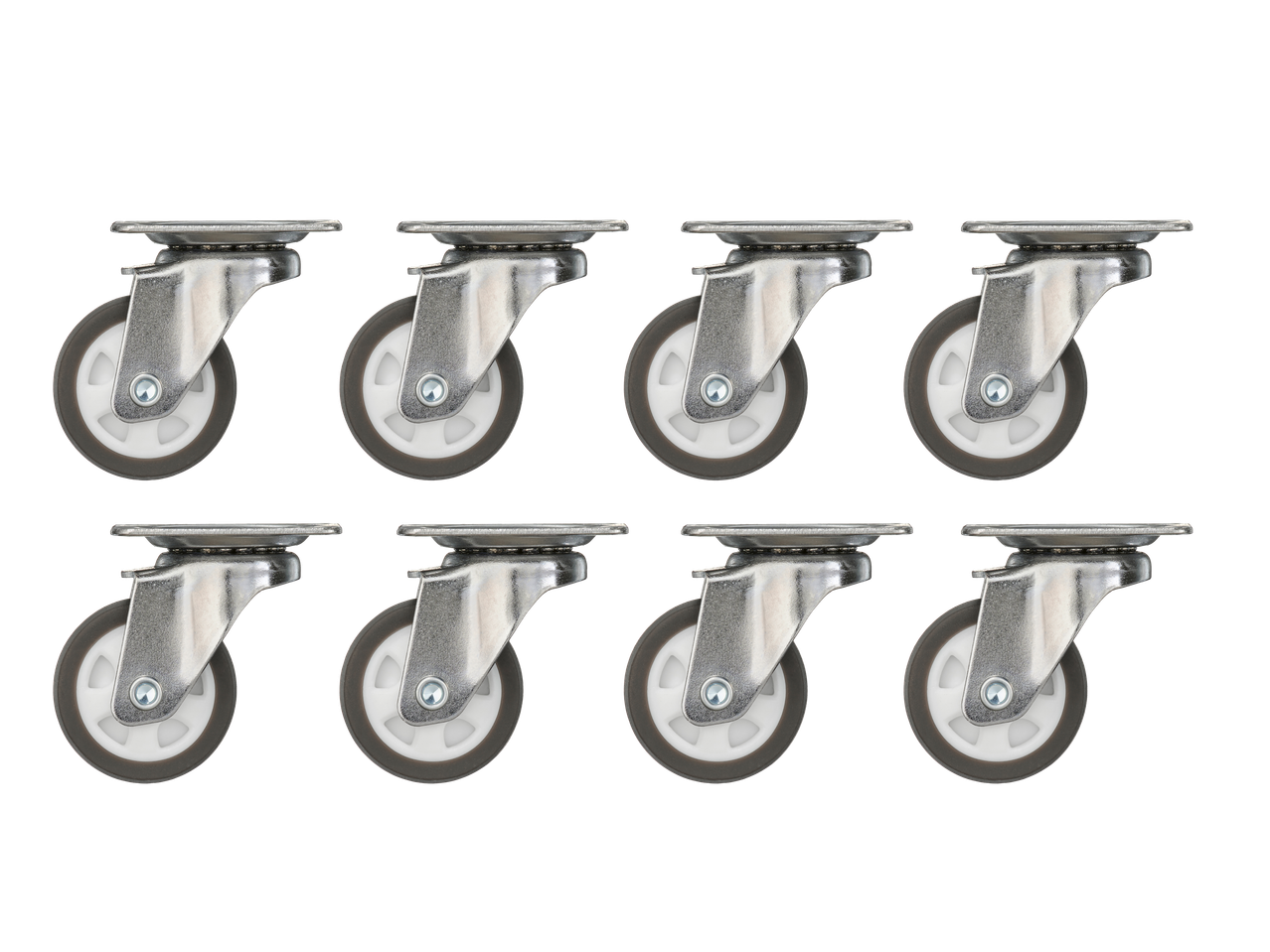 Parkside® transpordirattad: 8 halli ja valget ratast metallklambritega.