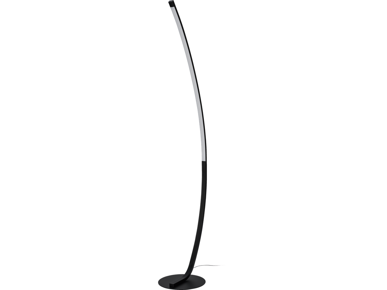 Candeeiro de pé LED curvo com base preta