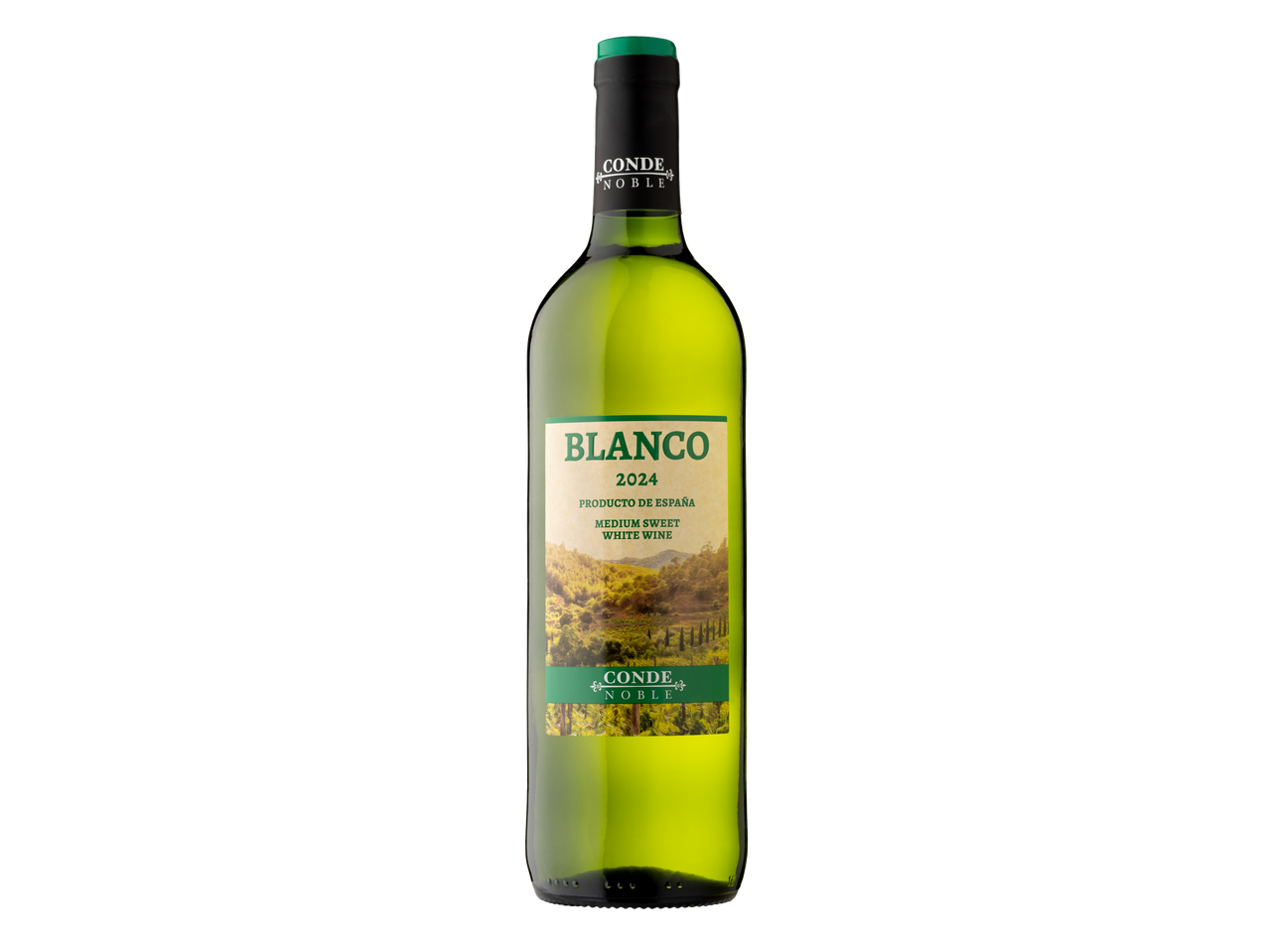 O sticlă de vin alb demidulce Conde Noble Blanco 2024.