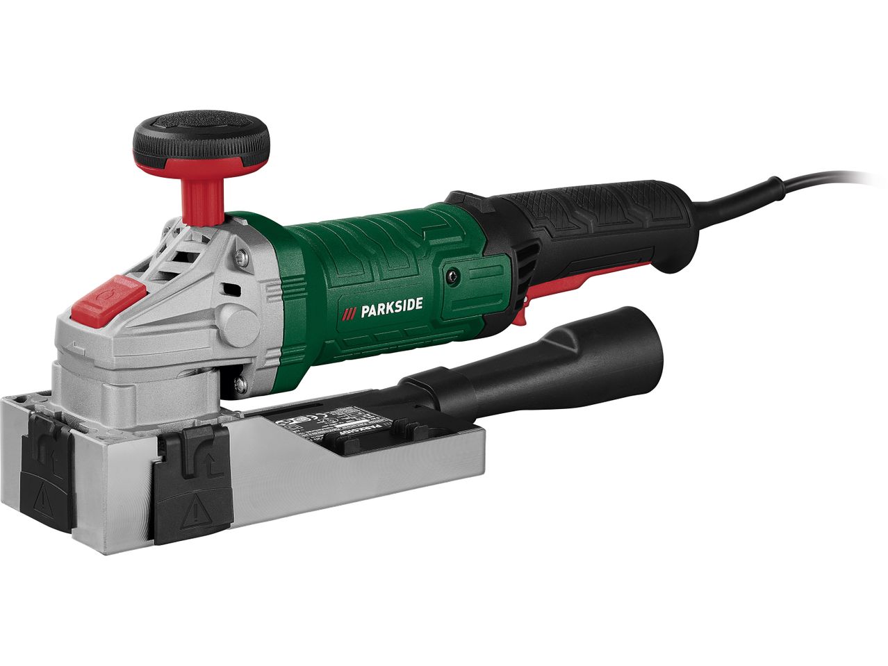A Parkside Paint Stripper with a dust extraction attachment.