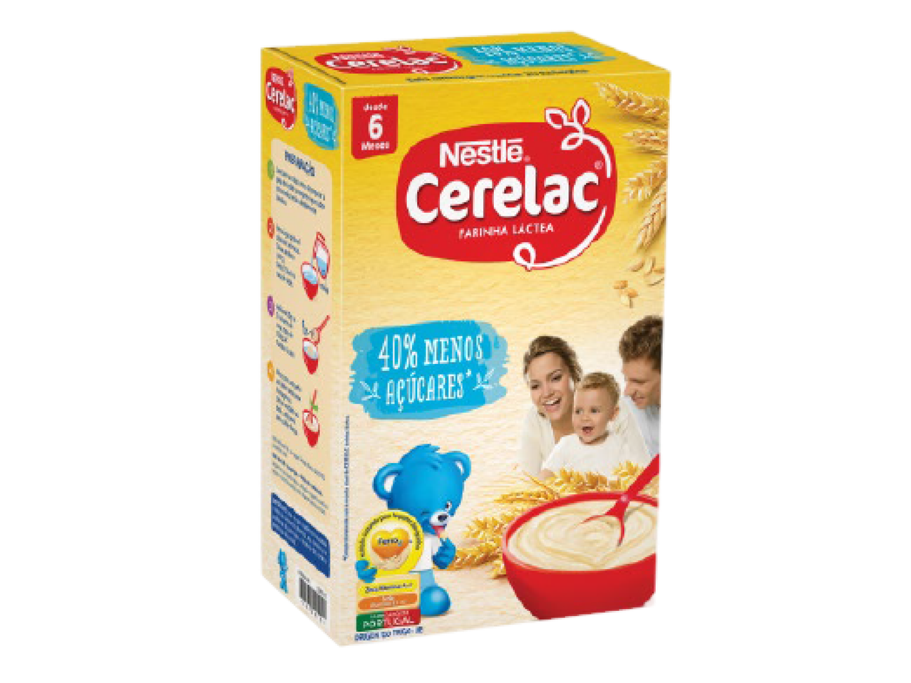 Caixa de papa láctea para bebé com 40% menos açúcares, para bebés a partir dos 6 meses.