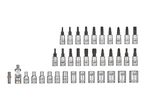A set of various screwdriver bits and attachments.