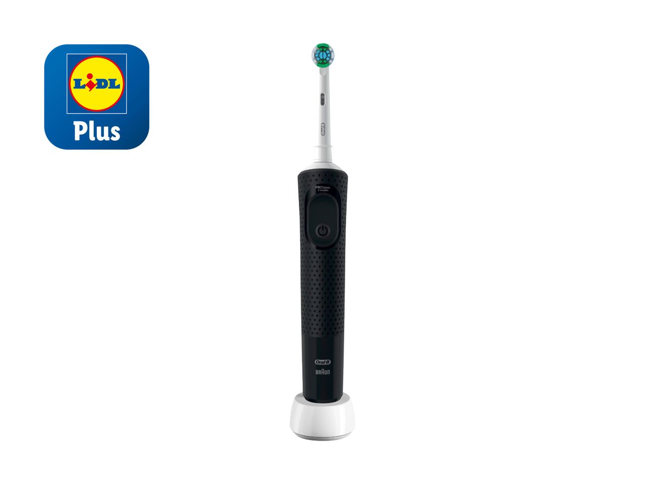 Eine Oral-B Braun elektrische Zahnbürste, erhältlich bei Lidl Plus.