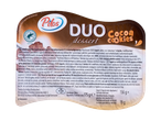 Desert Pilos Duo Cocoa Cookies cu iaurt, aromă de vanilie și bucăți de biscuiți glazurați cu ciocolată.