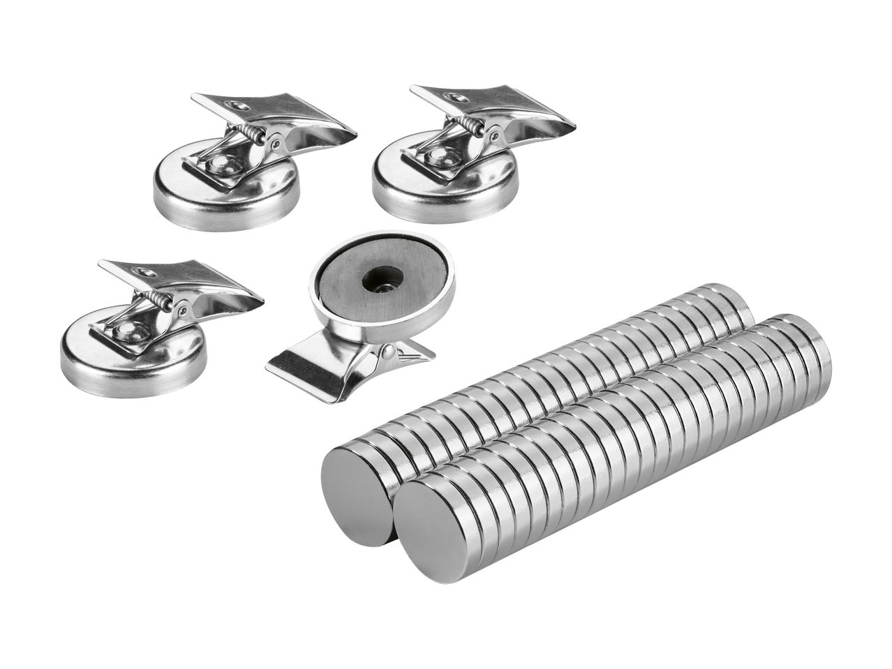 PARKSIDE® 50 Neodym-Magnete/4 Magnetklammern