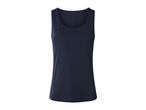 Dark blue women's tank top on a white background