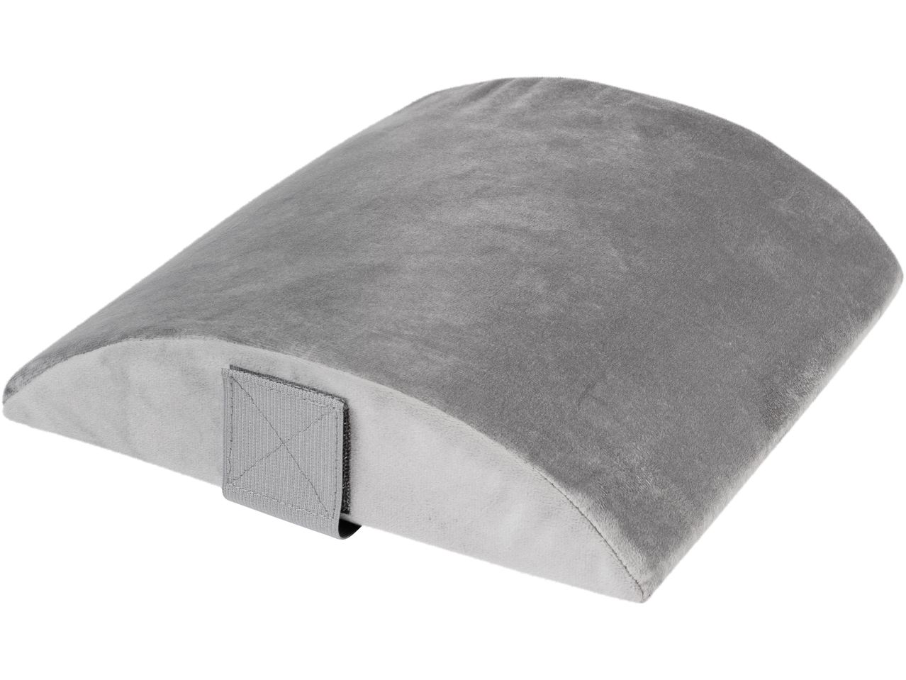 Cuscino lombare grigio per supporto alla schiena.