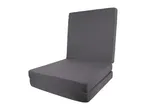 Dark gray foldable floor chair or cushion with a backrest
