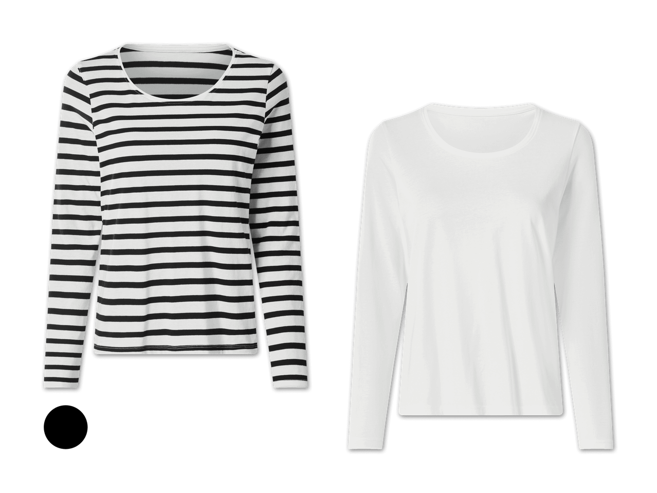 Gestreiftes und weißes Langarmshirt für Damen