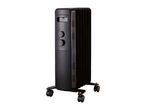 Black oil-filled radiator heater on wheels