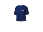 Uma camiseta Crivit azul com os logotipos Lidl e Trek.